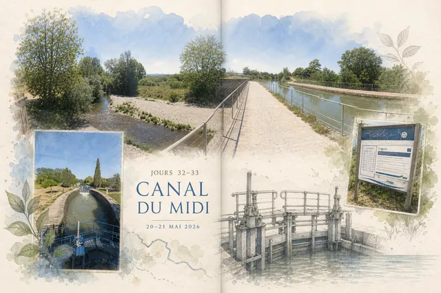 Planche narrative — Canal du Midi et écluse de Trèbes